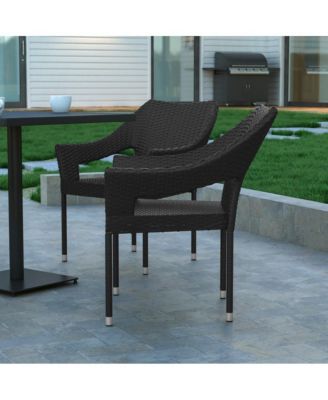 Embry All-Weather Indoor/Outdoor Stacking Patio Dining Chair With Steel Frame And Weather Resistant Pe Rattan