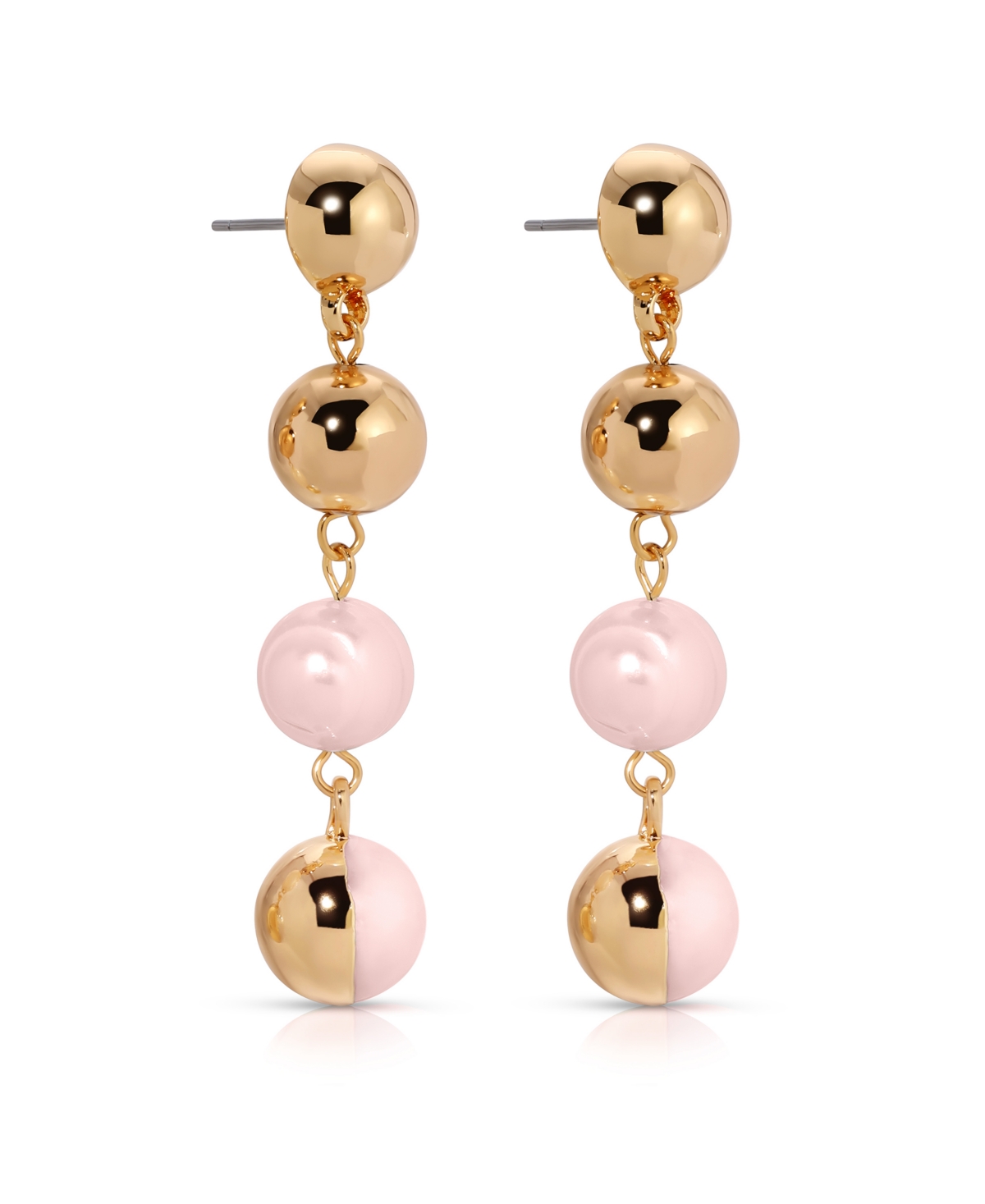 Shop Ettika Pink Freshwater Pearl Gold Drop Earrings