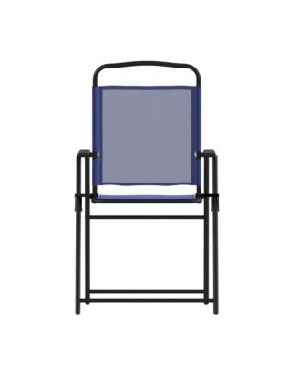 Munroe Set Of 2 Textilene Folding Sling Style Patio Chairs With Armrests