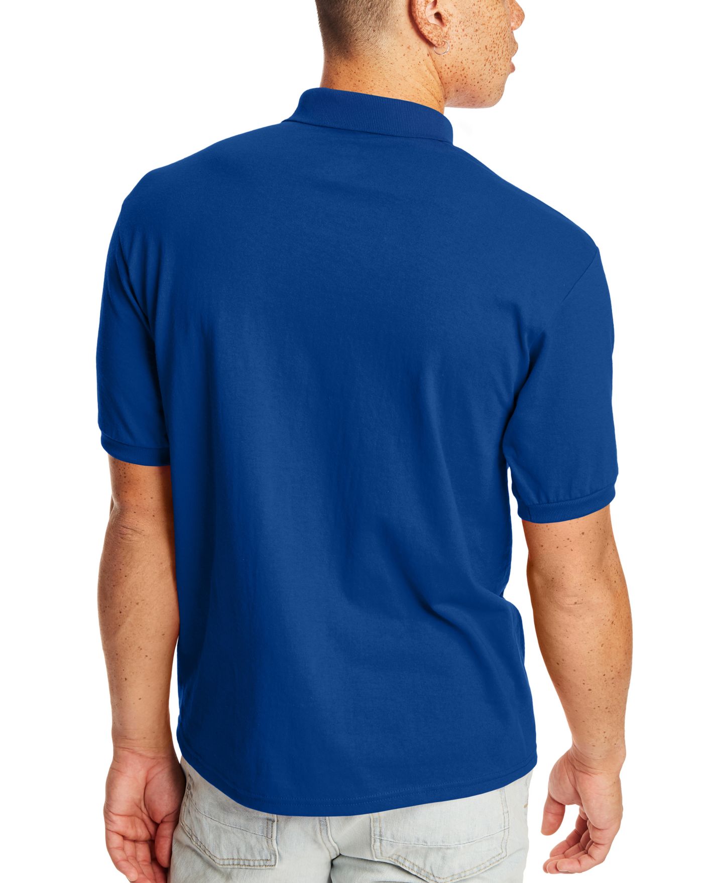 Мужские поло Hanes EcoSmart Pocket Polo Shirt, 2-Pack, цвет: Синий — фото 2