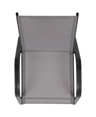 5 Pack. Outdoor Stack Chair With Flex Comfort Material And Metal Frame