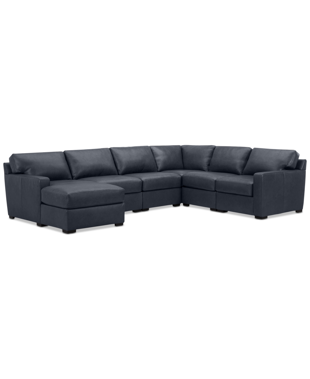 Radley 6-Pc. Leather Square Corner Modular Chaise Sectional, Created for Macy's