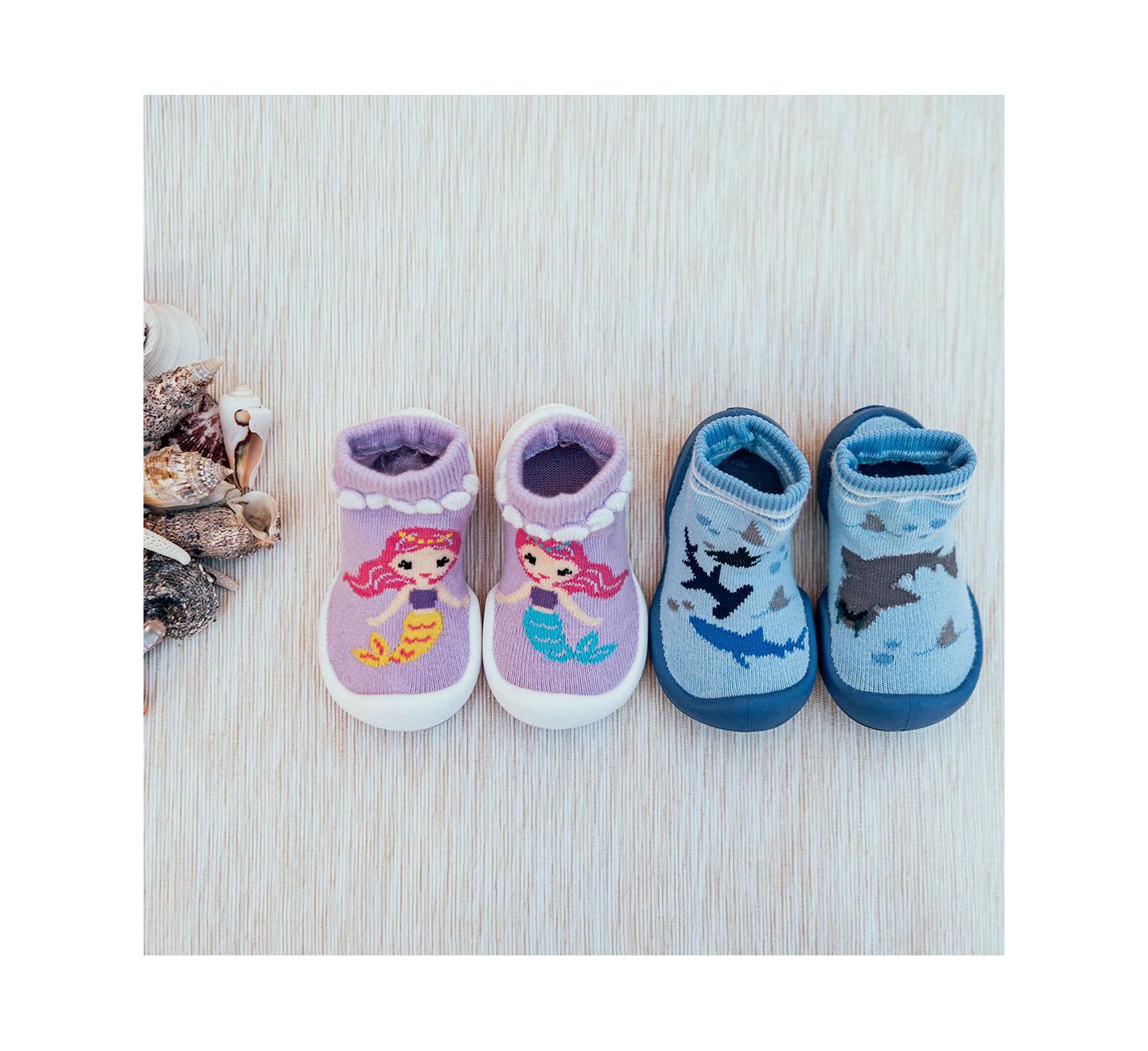 Обувь Komuello First Walk Sock Shoes Shark Tank для мальчиков-малышей, цвет: Синий — фото 4