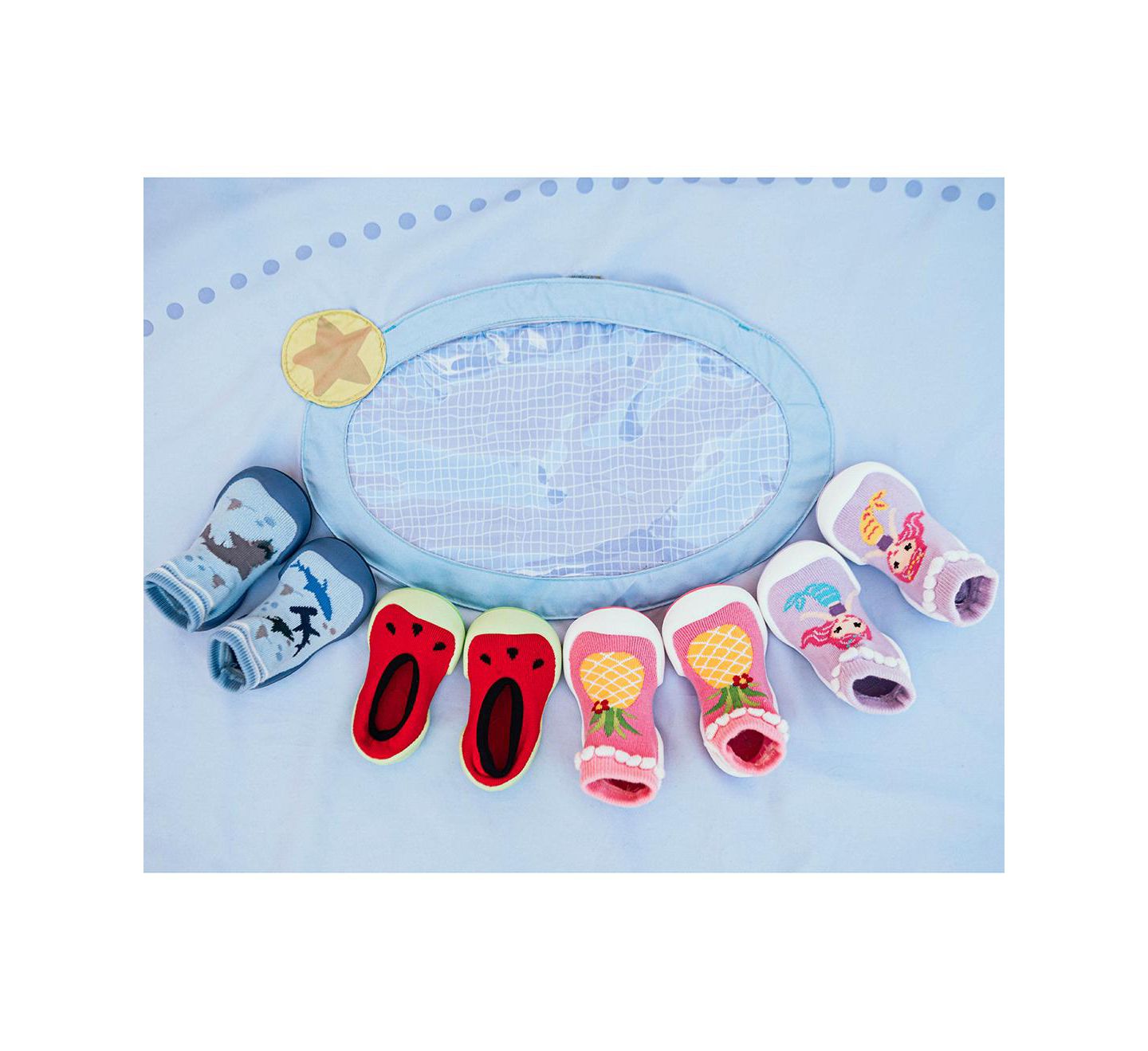 Обувь Komuello First Walk Sock Shoes Shark Tank для мальчиков-малышей, цвет: Синий — фото 7