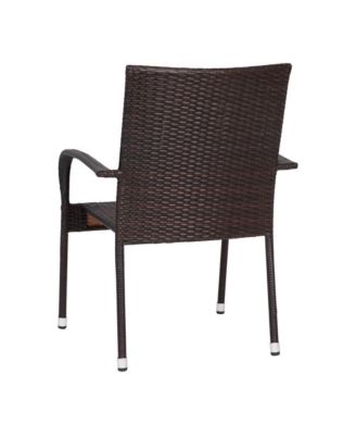 Sala Stacking All-Weather Wicker Wrapped Powder Coated Steel Patio Club Chairs For Indoor And Outdoor Use