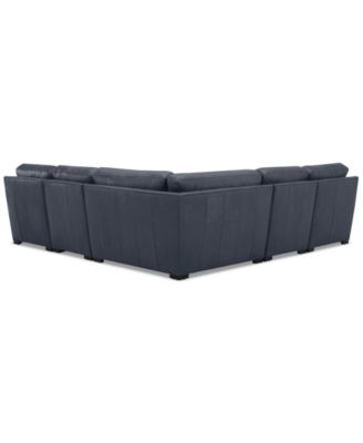 Radley 113" 5-Pc. Leather Wedge L Shape Modular Sectional