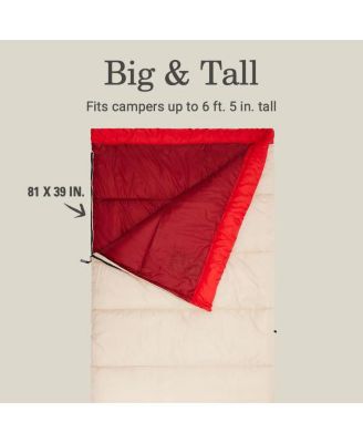 Flatlands 35 Degree Big & Tall Sleeping Bag, Khaki