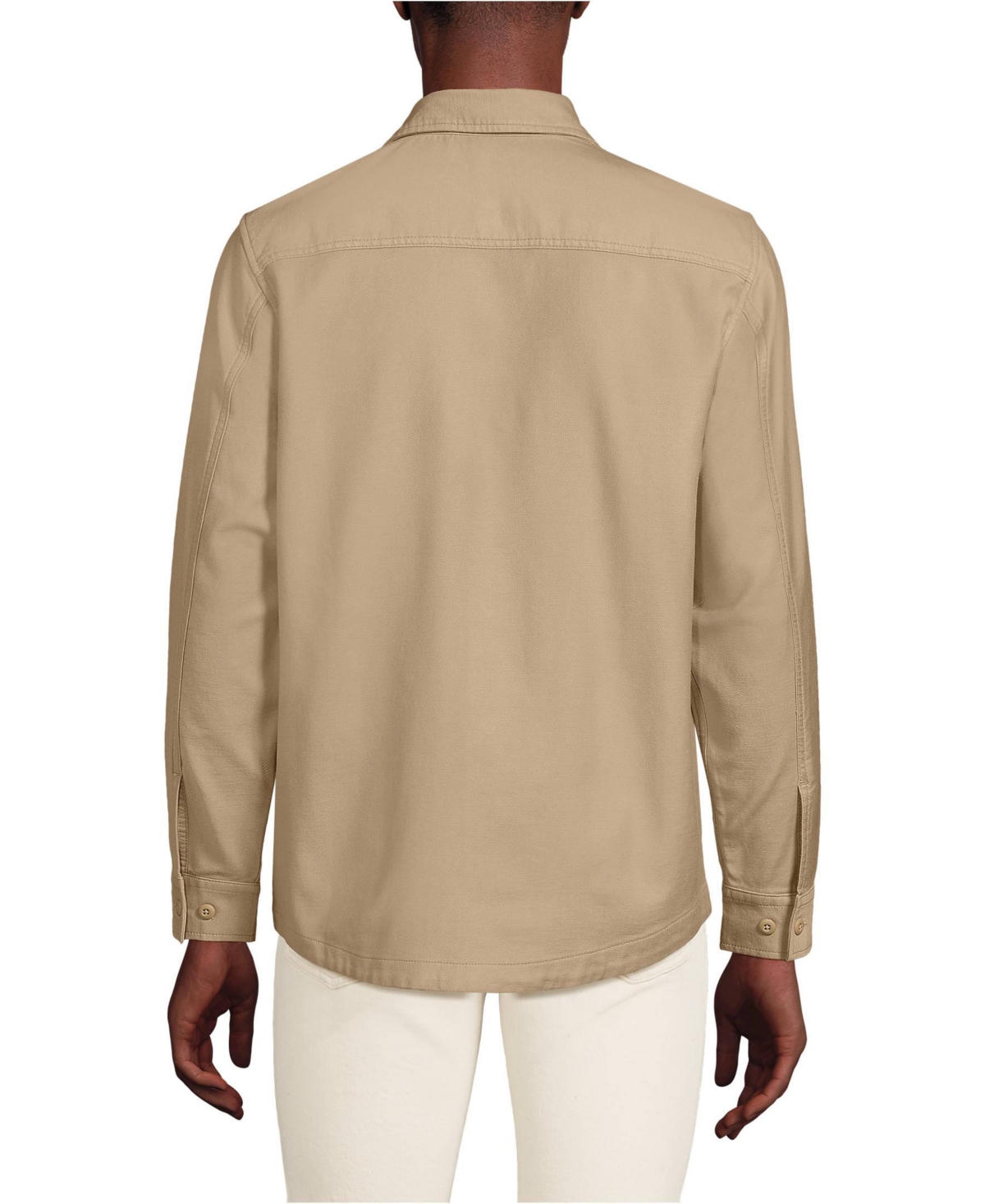 Lands' End Men's Long Sleeve French Terry Shirt Jacket
