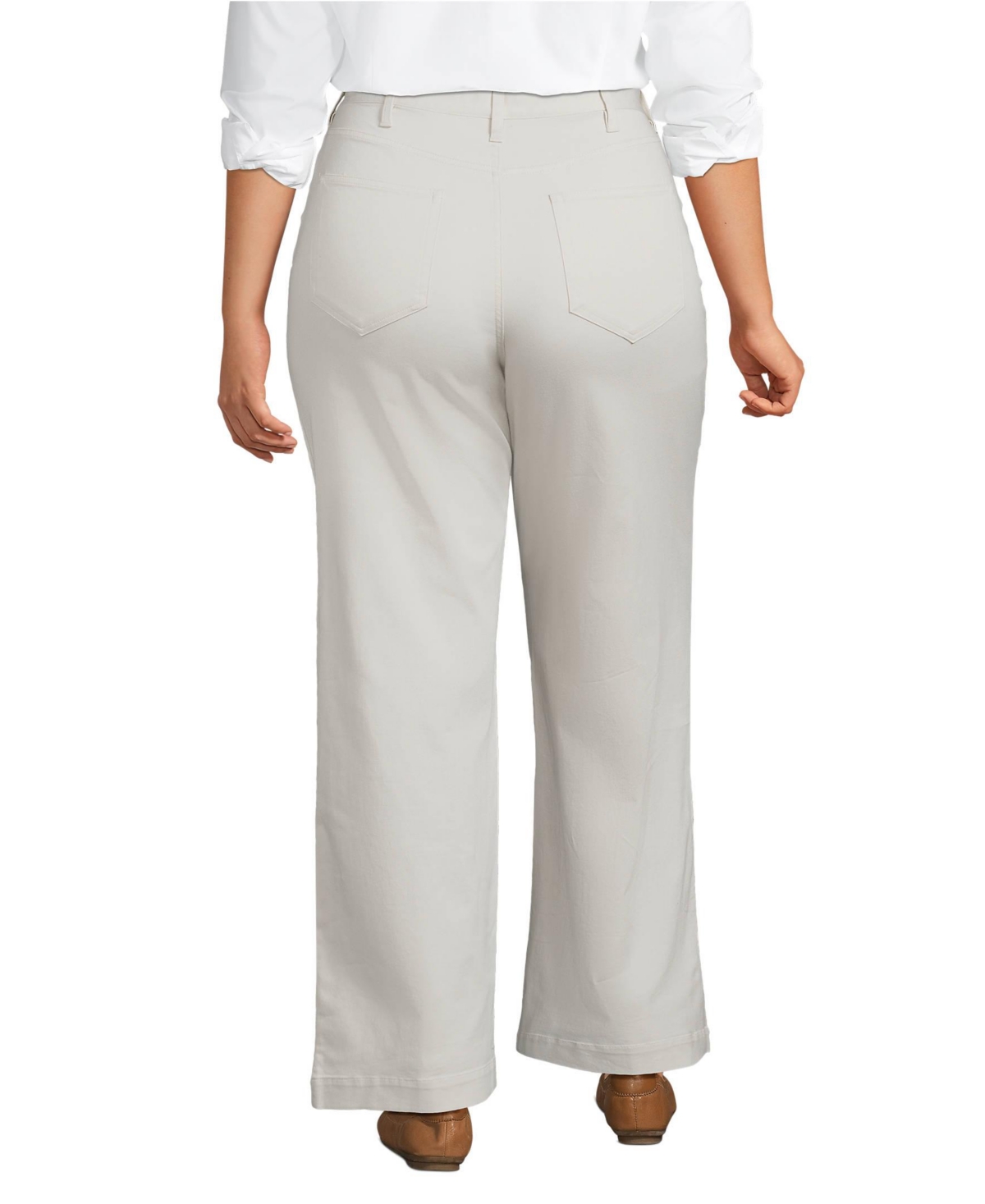 Lands' End Women's High Rise 5 Pocket Wide Leg Chino Pants