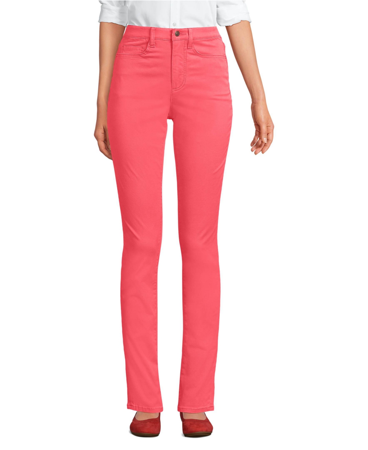 Lands' End Women's High Rise Slimming 5 Pocket Chino Slim Leg Pants