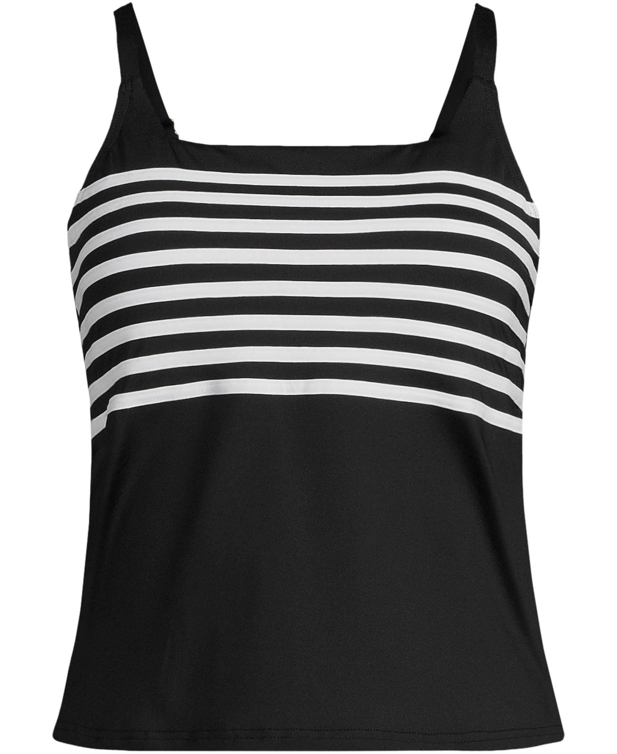 Lands' End Plus Size Square Neck Tankini Swimsuit Top -white
