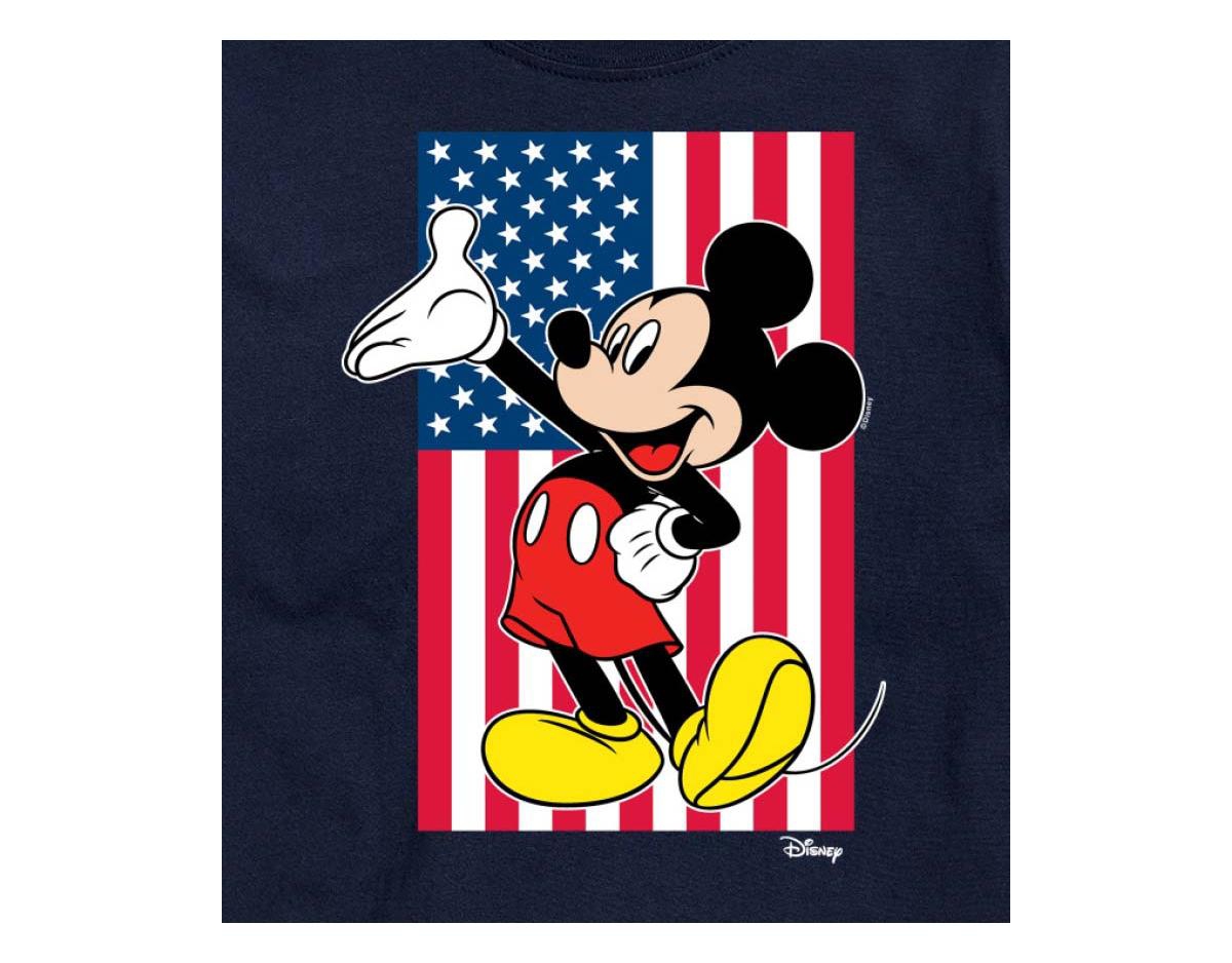 Airwaves Hybrid Apparel Mickey Flag Mens Short Sleeve Tee In Navy