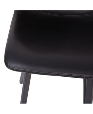 Oretha Set Of 2 Modern Upholstered Stools With Contoured, Low Back Bucket Seats And Iron Frames