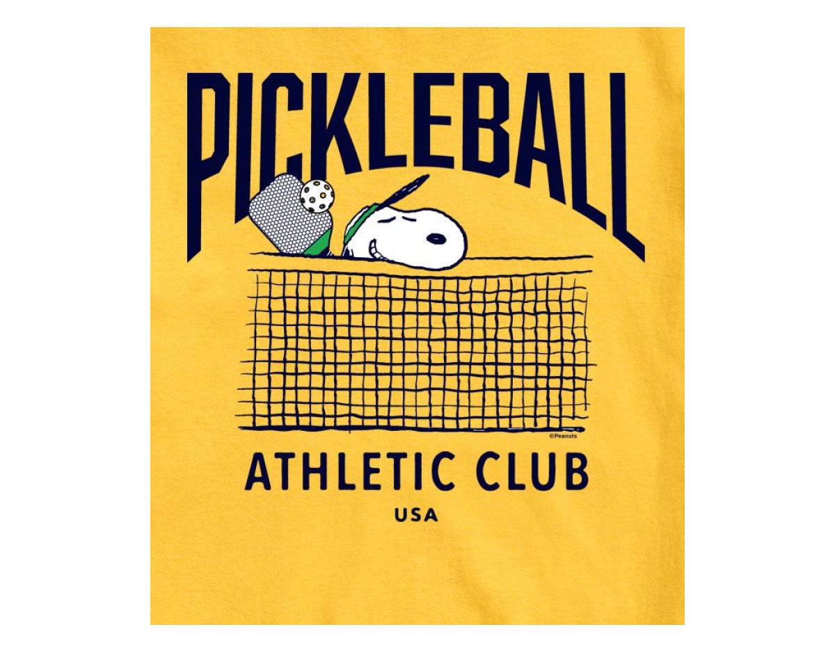 Airwaves Hybrid Apparel Peanuts Pickleball Mens Short Sleeve Tee In Yellow