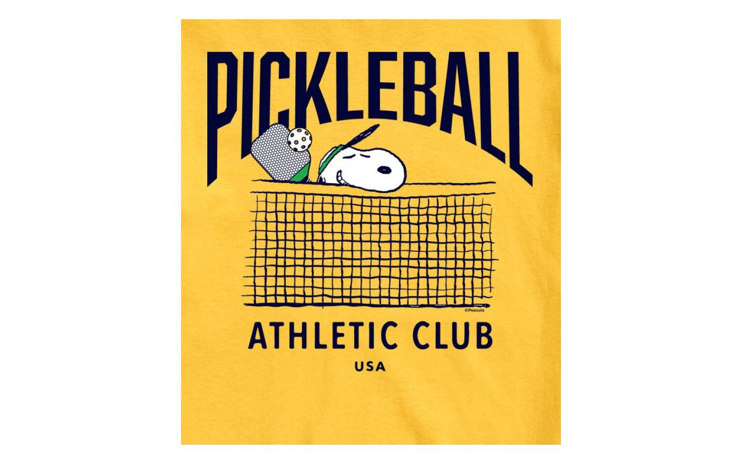 Hybrid Apparel Peanuts Pickleball Mens Short Sleeve Tee