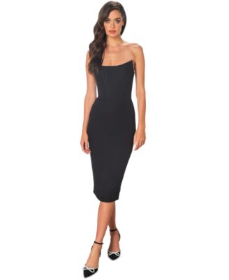 Women's Corset Strapless Midi Dress