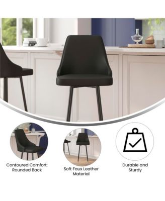 Petra Modern Upholstered Dining Stools With Chrome Accented Metal Frames And Footrests