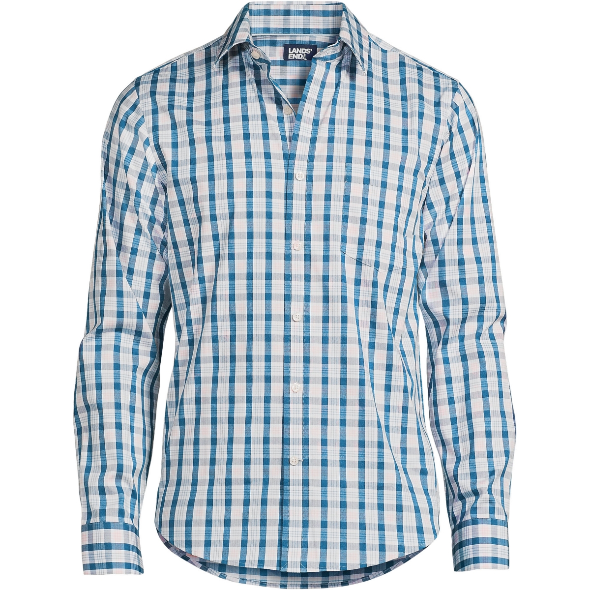 Lands' End Men's Traditional Fit Long Sleeve Travel Kit Shirt