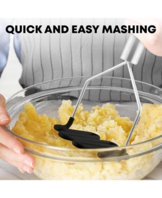 Non-Scratch Potato Masher Kitchen Tool - Durable Stainless Steel Mashed Potatoes Masher
