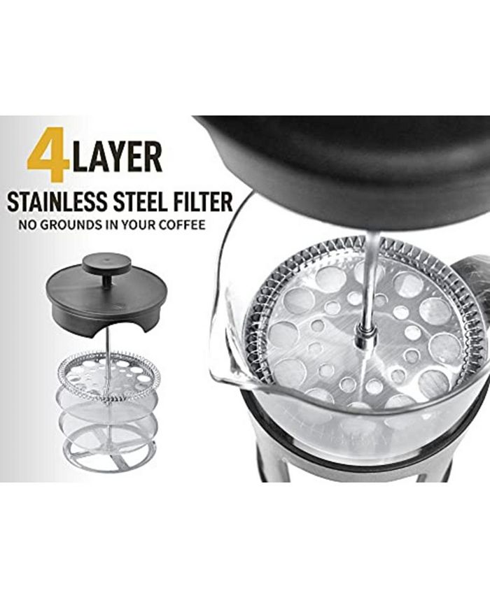 Zulay Kitchen French Press Coffee Pot and Milk Frother Set Macy's