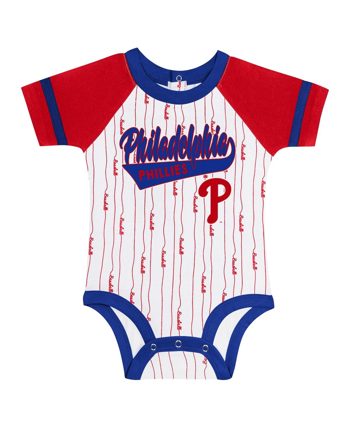 Outerstuff Newborn InfantPhiladelphia Phillies Base Hitter Bodysuit, Bib Bootie Set - White