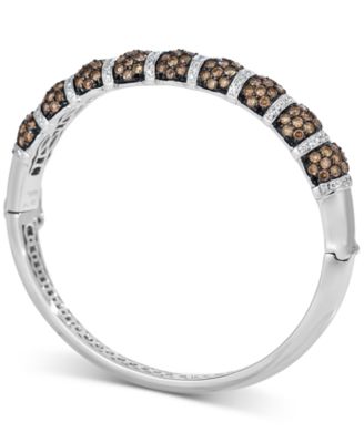 Chocolate Diamond & Vanilla Diamond Pav&eacute; Bangle Bracelet (7-1/20 ct. t.w.) in 14k White Gold