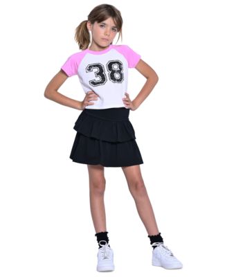 With Jules - Big Girls Raglan-Sleeve Graphic T-Shirt