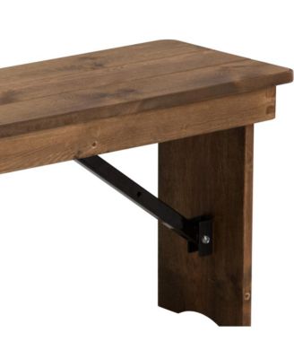 Antique Solid Pine Folding Farmhouse Style Bench