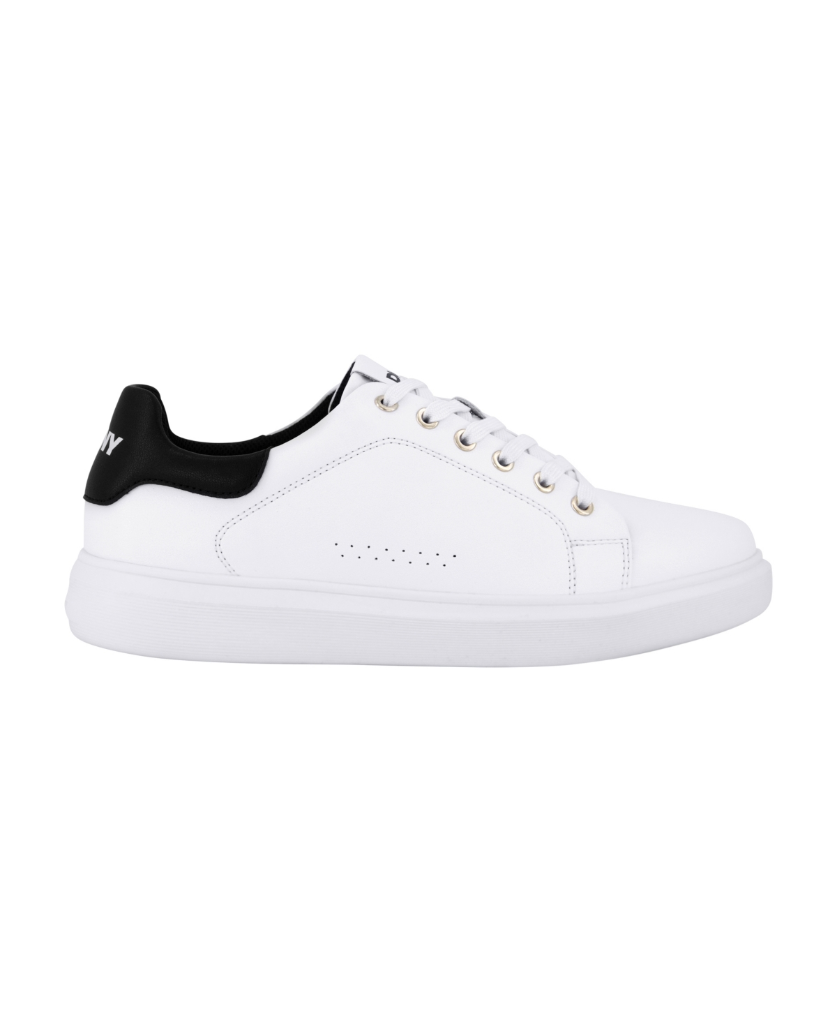 Shop Dkny Men's Smooth Leather Sneakers In White