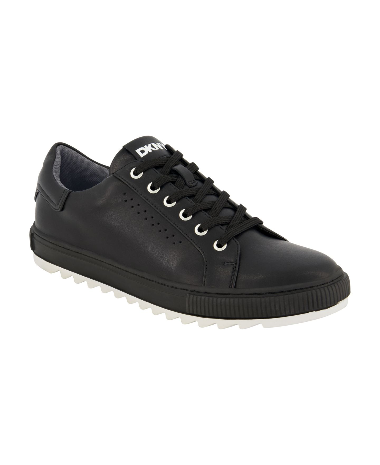 Мужские кроссовки DKNY Smooth Leather Sawtooth Sole, цвет: Чёрный — фото 6