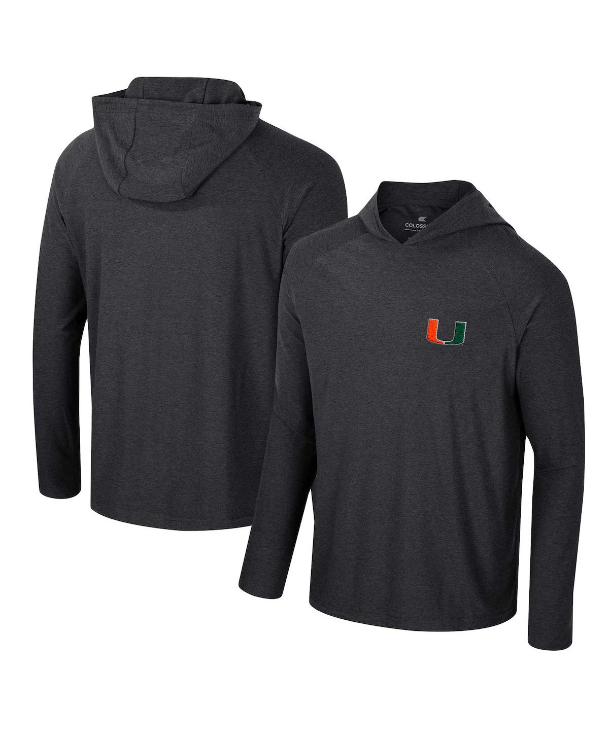 Men's Black Miami Hurricanes Cloud Jersey Raglan Long Sleeve Hoodie T-Shirt - Black
