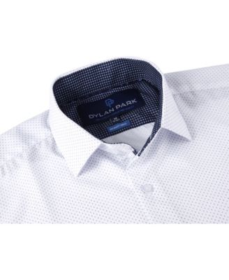 Men's Geometric Performance Stretch Button Down Dress Shirt