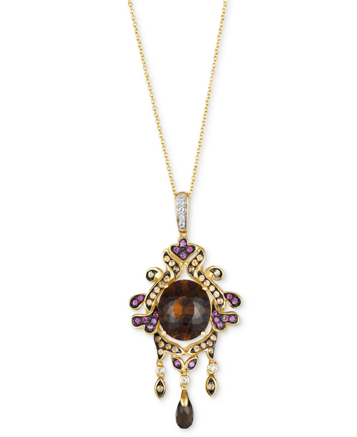 Multi-Gemstone Gothic Inspired 18" Pendant Necklace (8 ct. t.w.) in 14k Gold