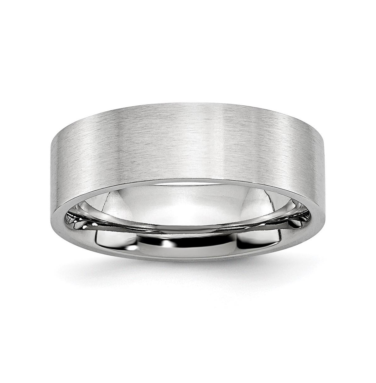 Cobalt Flat Satin Wedding Band Ring - Grey