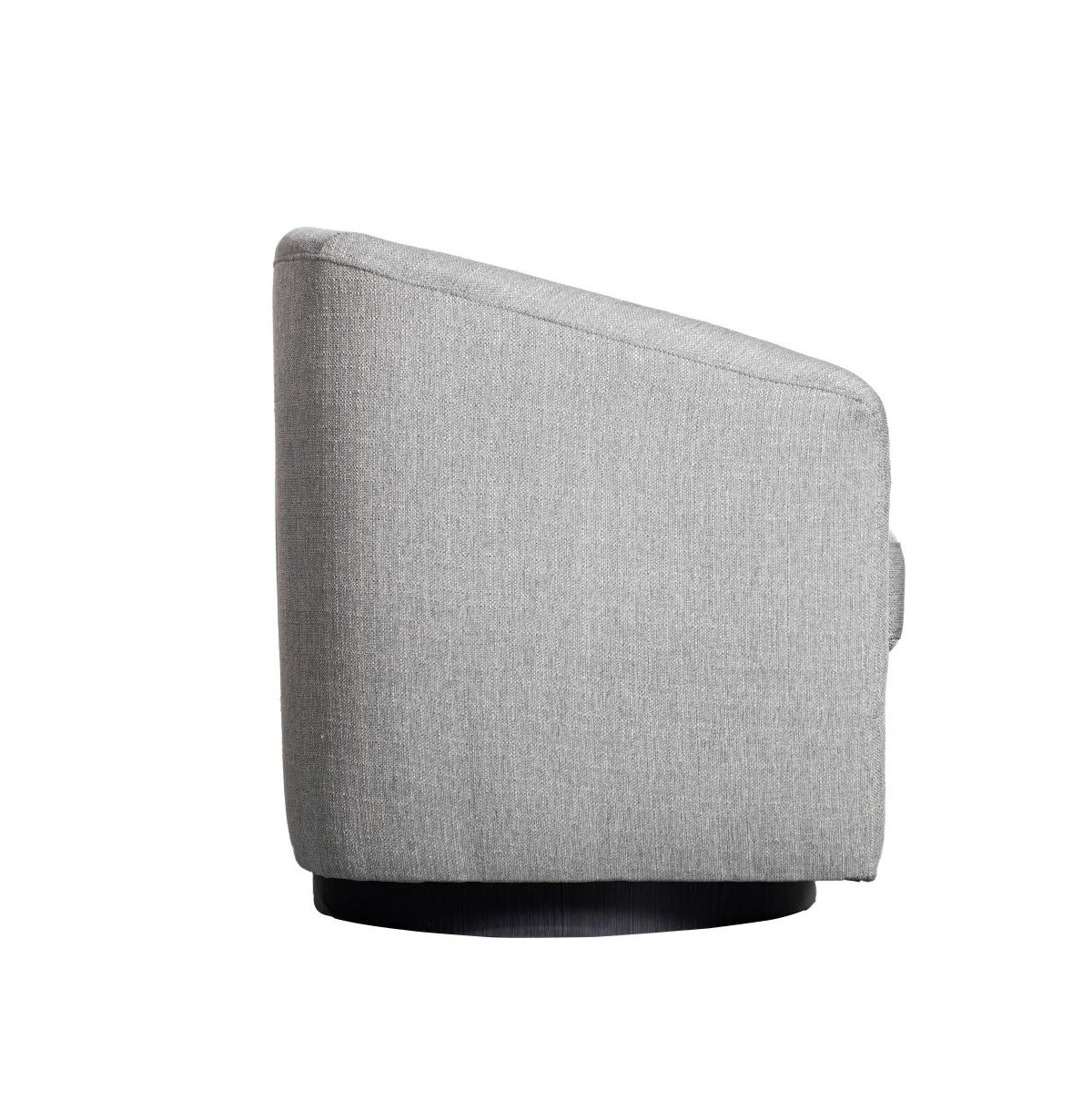 Caro Upholstered Club Style Barrel Chair With Sloped Armrests And 360 Degree Swivel Base In A Vinyl Wrap