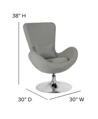 Soro High-Back Egg Style Lounge Chair With 360° Swivel Metal Base