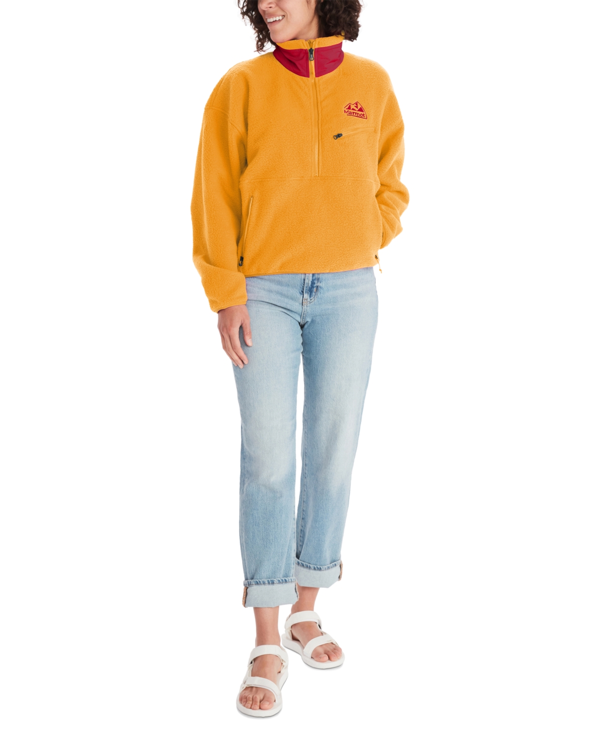 Marmot Women's '94 E.c.o. Fleece Half-zip Jacket In Golden Sun