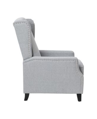 Mauro Contemporary Pushback Recliner With Accent Nail Trim-Wingback Manual Recliner