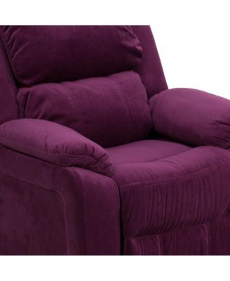 Deluxe Vinyl Padded Contemporary Kids Recliner With Storage Arms