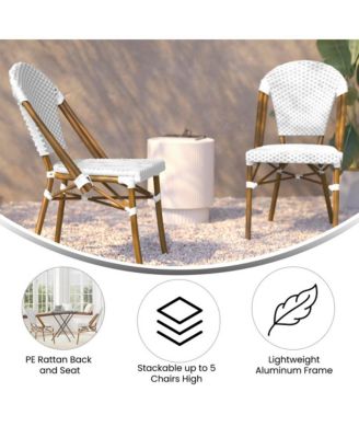 Celia Indoor/Outdoor Stacking Bistro Chair With Aluminum Frame