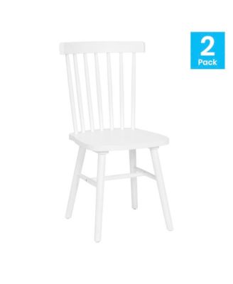 Torrin Set Of Two Premium Solid Wood Spindle Back Dining Chairs With Saddle Seats And Floor Protectant Felt Pads