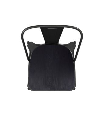 Perth Metal Stacking Dining Chairs With Poly Resin Seats For Indoor/Outdoor Use