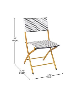 Ciel Set Of Two Folding Bistro Chairs In Pe Rattan With Metal Frames For Indoor And Outdoor Use