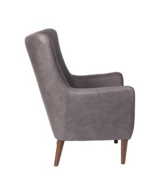 Regal Traditional Wingback Accent Chair, Upholstery And Wooden Frame And Legs