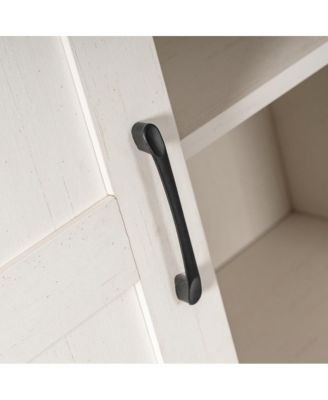 Finnoula Farmhouse Storage Cabinet, Semi-Open Storage With Sliding Barn Door
