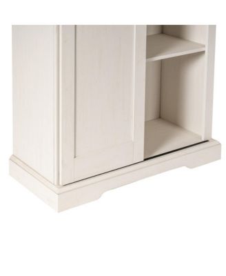 Finnoula Farmhouse Storage Cabinet, Semi-Open Storage With Sliding Barn Door