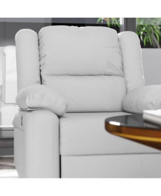 Single Piece  Upholstered Fabric or Faux Leather Bustle Back & Padded Arms Recliner Chair