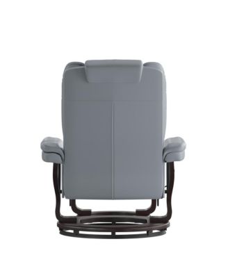 EMMA + OLIVER 2 Pc  LeatherSoft Multi-Position Recliner,   Mahogany Wood Frame  Recliner Set