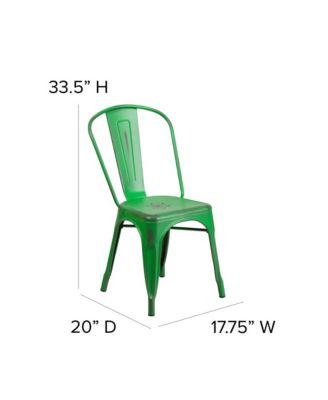 Banks Indoor/Outdoor Stacking Metal Dining Chair With Single Slat Back And Distressed Powder Coated Finish