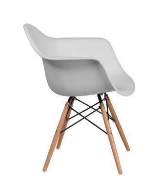 Alda Series Polypropylene Accent Chair With Gently Curved Arms And Metal Braced Wooden Legs